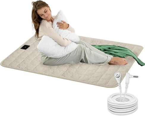 حصيرة التأريض ، وسادة تأريض القطن 35 × 50 بوصة ، مع ألياف فضية ، حصيرة تأريض للسرير ، يحسن صحة النوم ، الرمادي in Kuwait