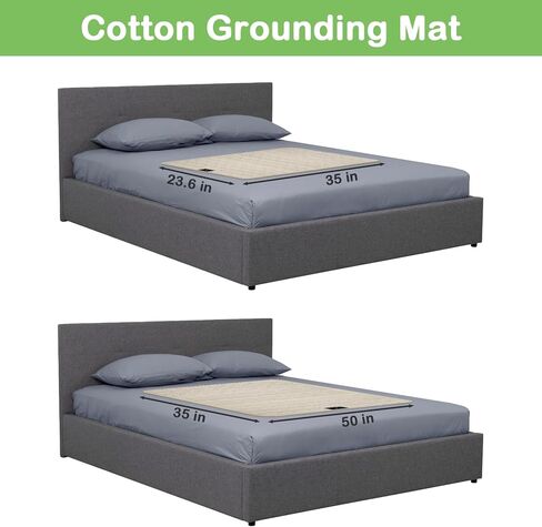حصيرة التأريض ، وسادة تأريض القطن 35 × 50 بوصة ، مع ألياف فضية ، حصيرة تأريض للسرير ، يحسن صحة النوم ، الرمادي in Kuwait