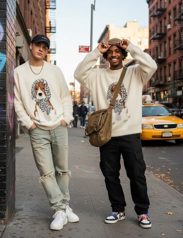 Aelfric Eden Swegents Dog Sweater Graphic Sweater Usisex Vintage كبير الحجم الكبير in Saudi Arabia
