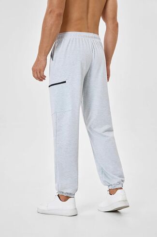 SILKWORLD Mens Sweatpants Tapered Athletic Joggers Workout Running Jogging Track Pants with Zipper Pockets in Saudi Arabia