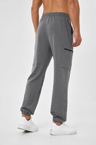 SILKWORLD Mens Sweatpants Tapered Athletic Joggers Workout Running Jogging Track Pants with Zipper Pockets in Saudi Arabia