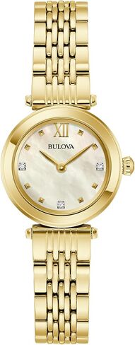 Bulova Ladies Quartz Dress Classic Watch, Silver-Tone Stainless Steel Bracelet, White Dial Style: 96P260 in Saudi Arabia
