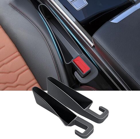 Car Seat Gap Filler with Hook, Car Organizers and Storage with Phone Holder, Car Seat Accessories, Car Organizer Fit Sedan SUV Truck-2PCS Black in Kuwait
