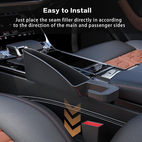 Car Seat Gap Filler with Hook, Car Organizers and Storage with Phone Holder, Car Seat Accessories, Car Organizer Fit Sedan SUV Truck-2PCS Black in Kuwait