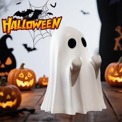 Halloween Ghost Figurines - Resin Ghost Statue, Cute Finger Ghost Ornament for Indoor & Porch Decor, Spooky Halloween Home Decoration (1pcs) in Saudi Arabia
