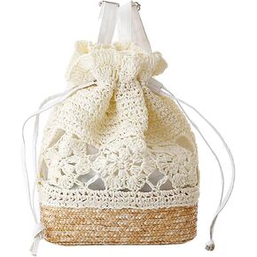 Women Straw bag Summer Beach Casual Casual Daypacks, Light Brown, 36 * 29 * 10 * 39cm in Saudi Arabia