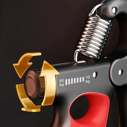 Auto-Count Grip Strengthener with Display, 5-100KG Adjustable Resistance, Red Forearm Trainer for Strength Building in Saudi Arabia
