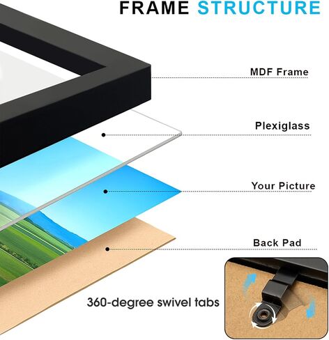 5x7 Picture Frame Hinged, Double Picture Frames Fold, Wood Photo Frame for Tabletop or Desktop Display Vertically, Black in Saudi Arabia