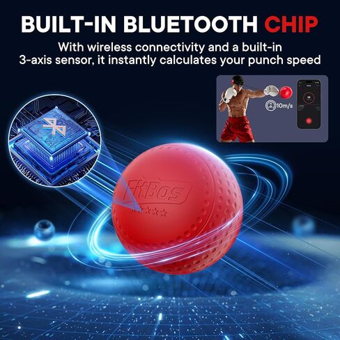 كرة ملاكمة منعكسة مطورة باستخدام تطبيق Bluetooth Punch Counter، كرة ملاكمة قابلة لإعادة الشحن مع عصابة رأس وسلسلتين احتياطيتين، معدات ملاكمة ممتعة لمدرب رد فعل كرة اللكم، هدايا للمراهقين in Saudi Arabia