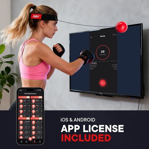 كرة ملاكمة منعكسة مطورة باستخدام تطبيق Bluetooth Punch Counter، كرة ملاكمة قابلة لإعادة الشحن مع عصابة رأس وسلسلتين احتياطيتين، معدات ملاكمة ممتعة لمدرب رد فعل كرة اللكم، هدايا للمراهقين in Saudi Arabia
