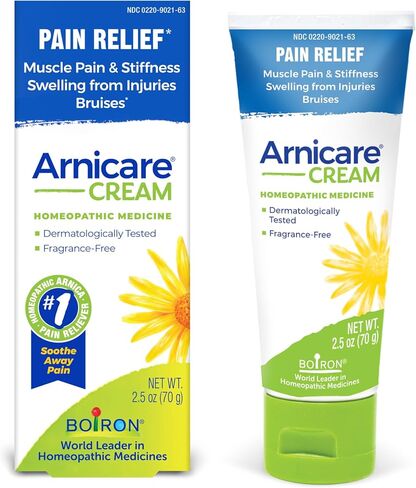 Boiron Arnicare Cream for Relief for Joint Pain, Muscle Pain, Muscle Soreness, and Swelling from Bruises or Injury - Fast Absorbing and Fragrance-Free - 1.3 oz in Kuwait