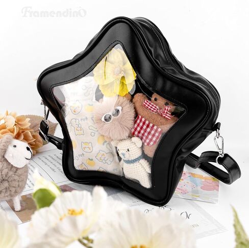 Framendino, Star Shaped Ita Bag Yellow Y2K Cross Body Cute Pu Leather Backpack for Pins Display in Saudi Arabia