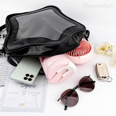 Framendino, Star Shaped Ita Bag Yellow Y2K Cross Body Cute Pu Leather Backpack for Pins Display in Saudi Arabia