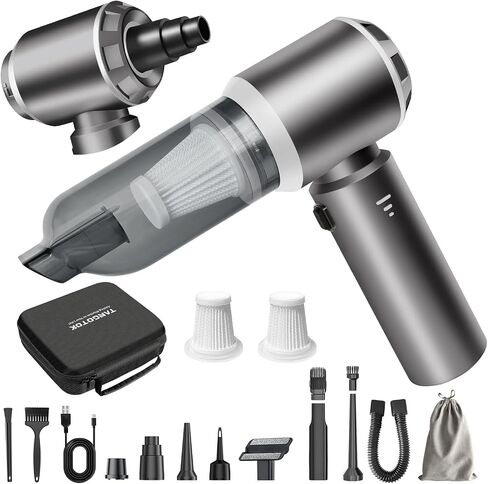80،000 دورة في الدقيقة ، فراغ السيارة اللاسلكي والهواء Duster 4-in-1 High Power 20000Pa منفاخ/مضخة محمولة مع محرك بدون فرش ، 35 دقيقة وقت التشغيل ، 3 سرعة للمنزل/التخييم/شعر الحيوانات الأليفة (الأرجواني) in Kuwait