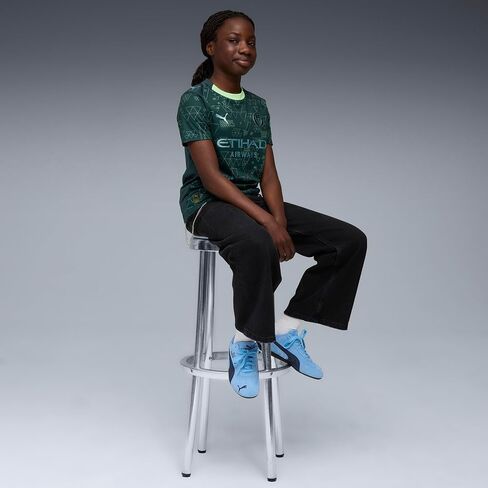 Manchester City FC Kids 2025/26 Fourth Soccer Jersey - Green Terrain in Saudi Arabia