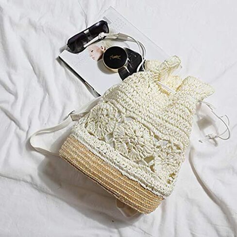 Women Straw Bag Summer Beach Casual Daypacks ، Brown Brown ، 36 * 29 * 10 * 39cm in Saudi Arabia