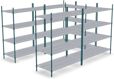 NSF 5 'X 5' Walk-in Relving Kit مع S-Hooks ، وحدة رف التخزين التجارية ، مجموعة أرفف منظم ، أرفف شاقة للتخزين ، مجموعات الرفوف (الايبوكسي الخضراء) in Kuwait