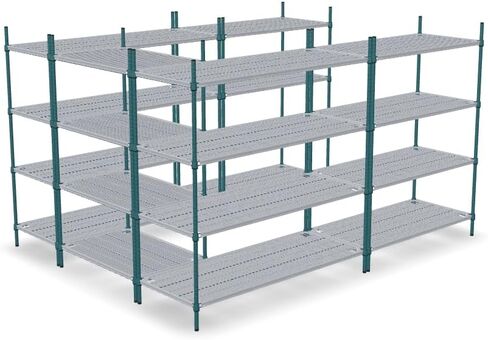 NSF 5 'X 5' Walk-in Relving Kit مع S-Hooks ، وحدة رف التخزين التجارية ، مجموعة أرفف منظم ، أرفف شاقة للتخزين ، مجموعات الرفوف (الايبوكسي الخضراء) in Kuwait