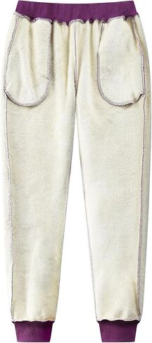 KOMANA Women's Sherpa Cotton Sweatpants High Stretch Warm Fleece Pants Drawstring with Pockets in Saudi Arabia