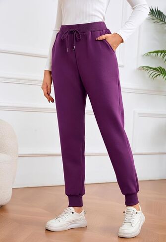 KOMANA Women's Sherpa Cotton Sweatpants High Stretch Warm Fleece Pants Drawstring with Pockets in Saudi Arabia