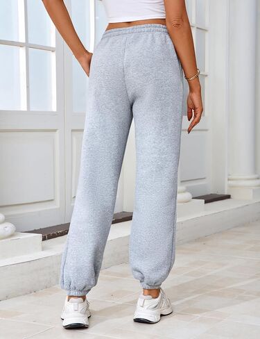 Sweatpants المرأة فضفاضة مبطنة بالصوف صالة السراويل النشطة عالية الخصر مريح الركض للنساء ملابس الخريف in Saudi Arabia