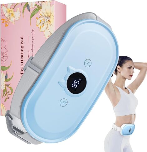 وسادة تسخين محمولة لفترة تشنجات الفترة التي تهتز حزام التدفئة الشهرية للنساء ، والحرارة السريعة القابلة لإعادة الشحن مع 7 مستويات حرارة و 7 أوضاع للحيض ، وتخفيف الألم للظهر والمعدة - الوردي in Kuwait