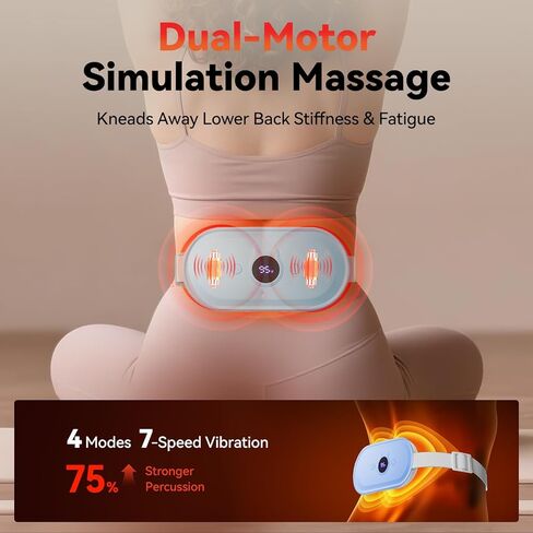 وسادة تسخين محمولة لفترة تشنجات الفترة التي تهتز حزام التدفئة الشهرية للنساء ، والحرارة السريعة القابلة لإعادة الشحن مع 7 مستويات حرارة و 7 أوضاع للحيض ، وتخفيف الألم للظهر والمعدة - الوردي in Kuwait