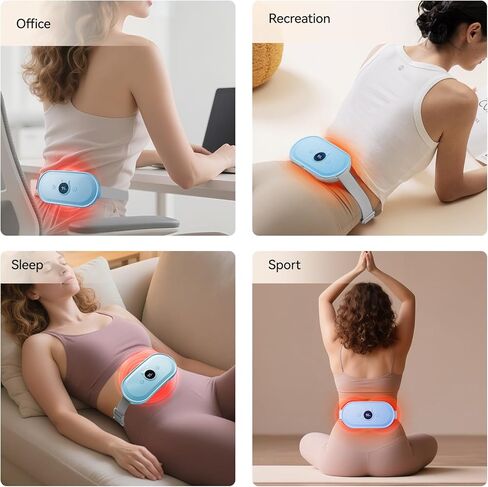 وسادة تسخين محمولة لفترة تشنجات الفترة التي تهتز حزام التدفئة الشهرية للنساء ، والحرارة السريعة القابلة لإعادة الشحن مع 7 مستويات حرارة و 7 أوضاع للحيض ، وتخفيف الألم للظهر والمعدة - الوردي in Kuwait