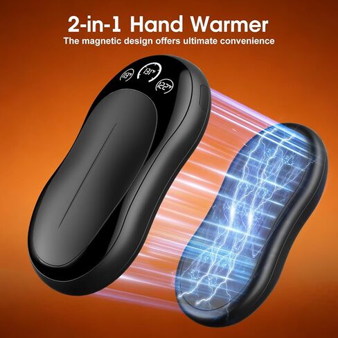 Rechargeable Hand Warmers 2 Pack, 6000mAh UL Certified Safe Electric Hand Warmers with 3-Temp Display, Ultra-Slim Portable Pocket Heater, Outdoor/Hunting Essentials, Gifts for Christmas Men & Women in Saudi Arabia