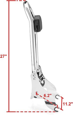 Wsays 27" Tall Passenger Backrest Sissy Bar 1.3" Fat Bar Compatible with Harley Touring Street Electra Road Glide Road King 2009-2025, Gloss Black in Saudi Arabia