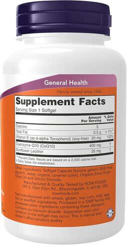 Now Foods, CoQ10, 400 mg, 60 Softgels in Saudi Arabia