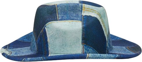 Owl's-Yard Unisex Fashion Easy Matching Cowboy Hat Wide Brim British Style Jazz Hat for Couples Denim Bucket Hats in Saudi Arabia