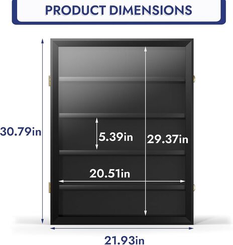 24 Graded Sports Card Display Case - Baseball Card Display Frame Lockable for, Football, Basketball, Hockey & Trading Cards - UV Protection & Clear Acrylic, Black in Saudi Arabia
