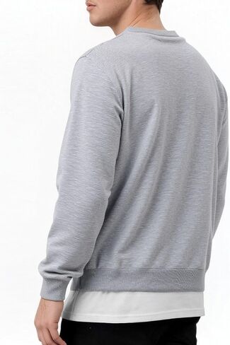 Men's Sweatshirts Long Sleeves Crewneck Fashion Casual Pullover Shirt in Kuwait