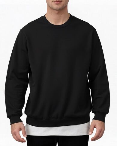 Men's Sweatshirts Long Sleeves Crewneck Fashion Casual Pullover Shirt in Kuwait