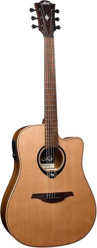 جيتار LAG GUITARS Hyvibe 10 Dreadnought Cutaway Satin Smart Guitar مع FXs وحلقات مدمجة GLH HV10DCE in Saudi Arabia