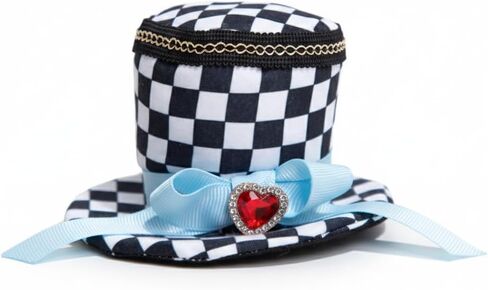Mini Black White Patterned Hat with Clip - Womens Teens Adult - Cosplay Halloween Mardi Gras Costume Hat in Saudi Arabia