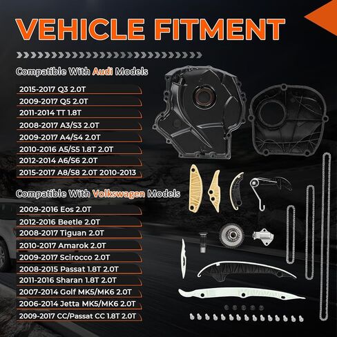 مجموعة سلسلة التوقيت 2.4 مع VVT مناسبة لجي إم سي تيرين | مناسب لسيارة Chevy Equinox 2.4 2011-17، Impala Malibu 2014، HHR Cobalt 2.2 09-10 | يصلح لبويك ريجال لاكروس فيرانو 2.4L 12-16، يستبدل #12621505 in Kuwait