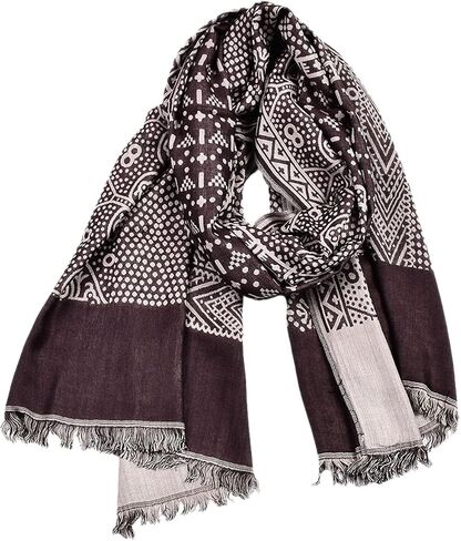 Men Retro Soft Lightweight Cotton Linen Patterned Scarf 76 x 25 inches in Saudi Arabia
