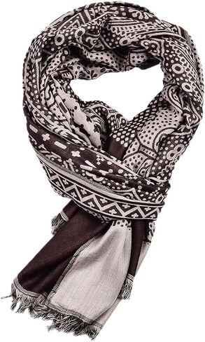 Men Retro Soft Lightweight Cotton Linen Patterned Scarf 76 x 25 inches in Saudi Arabia
