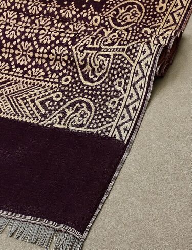 Men Retro Soft Lightweight Cotton Linen Patterned Scarf 76 x 25 inches in Saudi Arabia