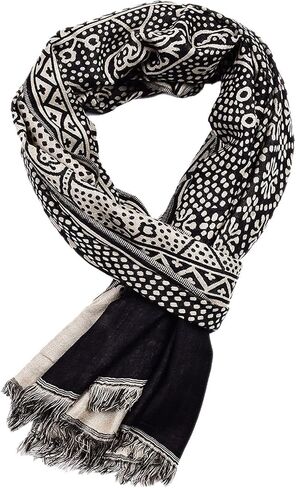 Men Retro Soft Lightweight Cotton Linen Patterned Scarf 76 x 25 inches in Saudi Arabia