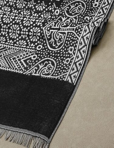 Men Retro Soft Lightweight Cotton Linen Patterned Scarf 76 x 25 inches in Saudi Arabia