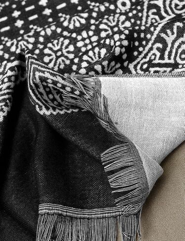 Men Retro Soft Lightweight Cotton Linen Patterned Scarf 76 x 25 inches in Saudi Arabia