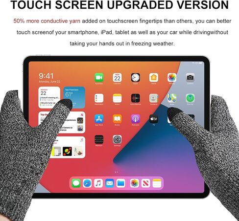 Unisex Black Gray Thermal Gloves - Touchscreen Compatible with Non-Slip Grip for Running, Cycling & Outdoor Activities in Saudi Arabia