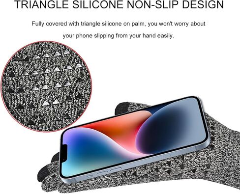 Unisex Black Gray Thermal Gloves - Touchscreen Compatible with Non-Slip Grip for Running, Cycling & Outdoor Activities in Saudi Arabia