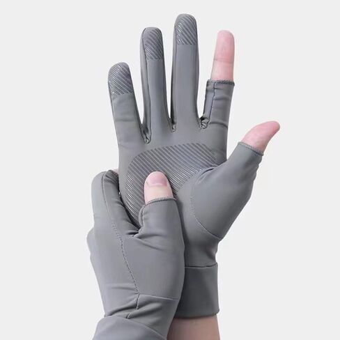 Cycling Quick Dry Knit Gloves for Outdoor Activities, Summer Sun Protection Anti-Slip Gloves for Fishing, Driving in Saudi Arabia