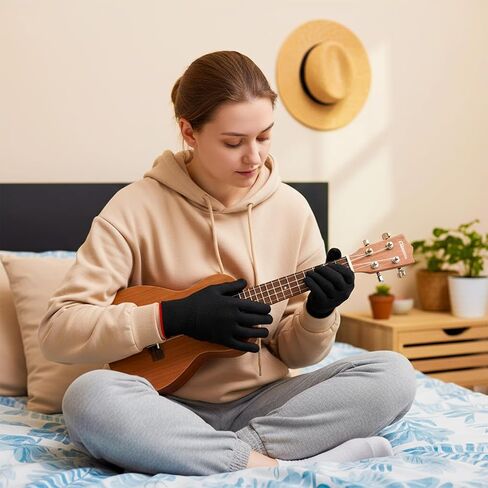 2 Pairs Guitar Gloves Black Guitar Fingertip Gloves Piano Protectior Men Women Practice Glove for Playing Musical Instruments in Saudi Arabia