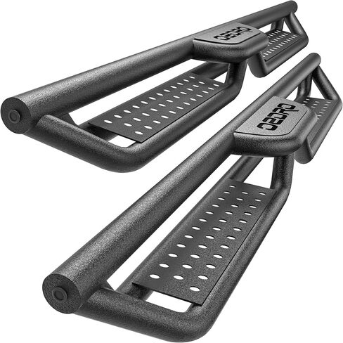 Running Boards Compatible with Chevy Silverado GMC Sierra Crew Cab 2007-2018 1500, 2007-2019 2500HD 3500HD, 6 Inches Side Steps Textured Black Carbon Steel Rails Tube Nerf Bars in Saudi Arabia