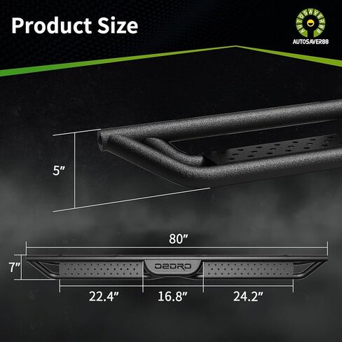 Running Boards Compatible with Chevy Silverado GMC Sierra Crew Cab 2007-2018 1500, 2007-2019 2500HD 3500HD, 6 Inches Side Steps Textured Black Carbon Steel Rails Tube Nerf Bars in Kuwait